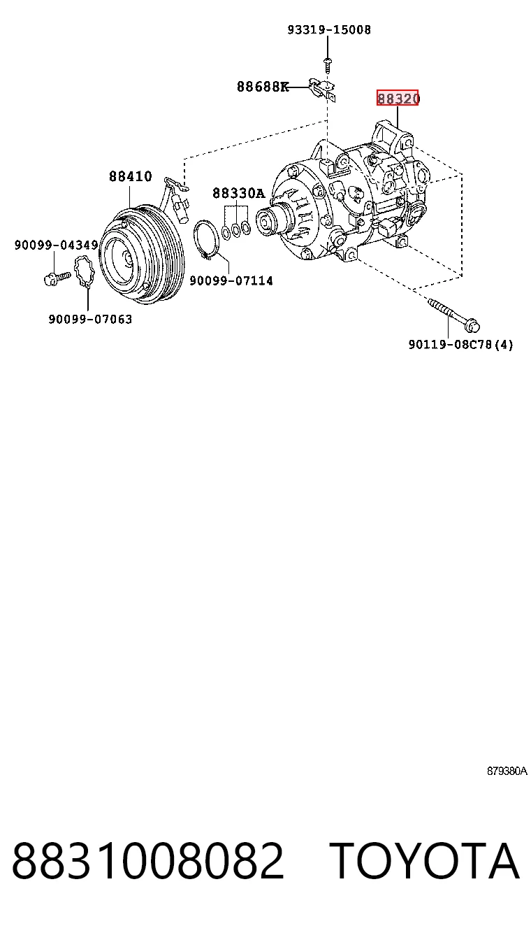 8831008082 Toyota Compresor climatizador