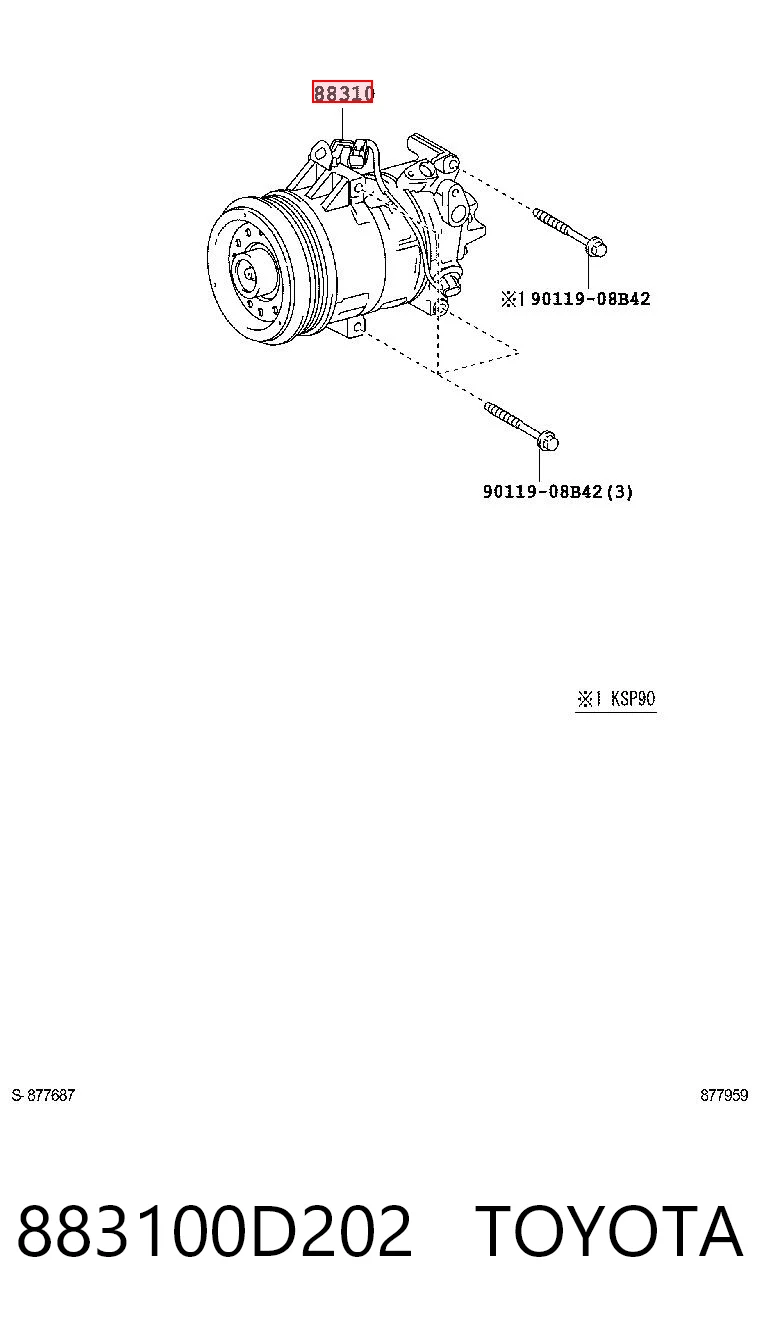 883100D202 Toyota Compresor climatizador