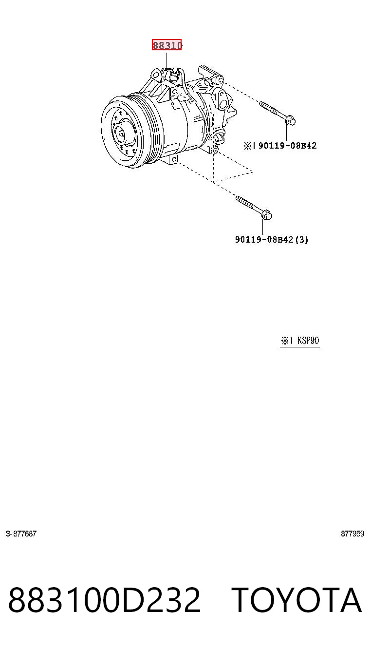 883100D232 Toyota Compresor climatizador