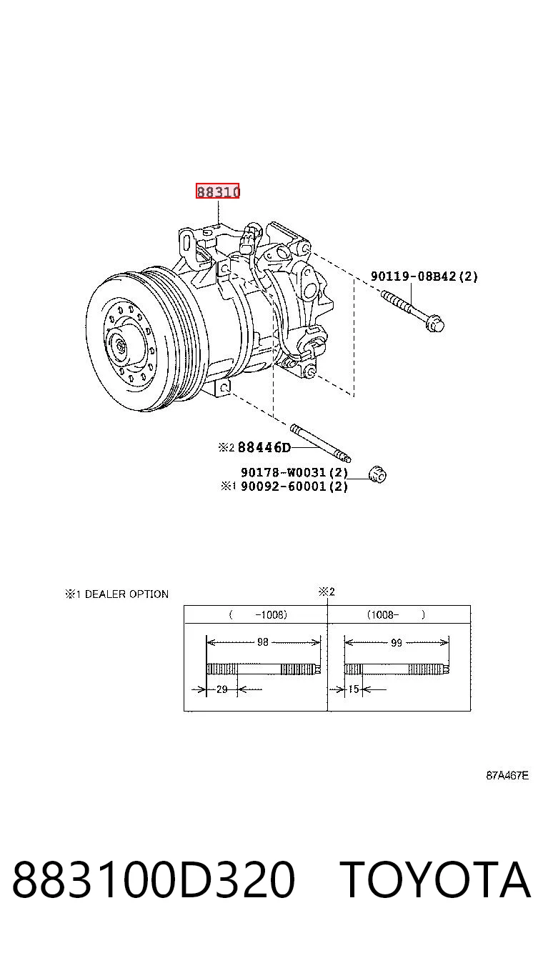 883100D320 Toyota Compresor climatizador