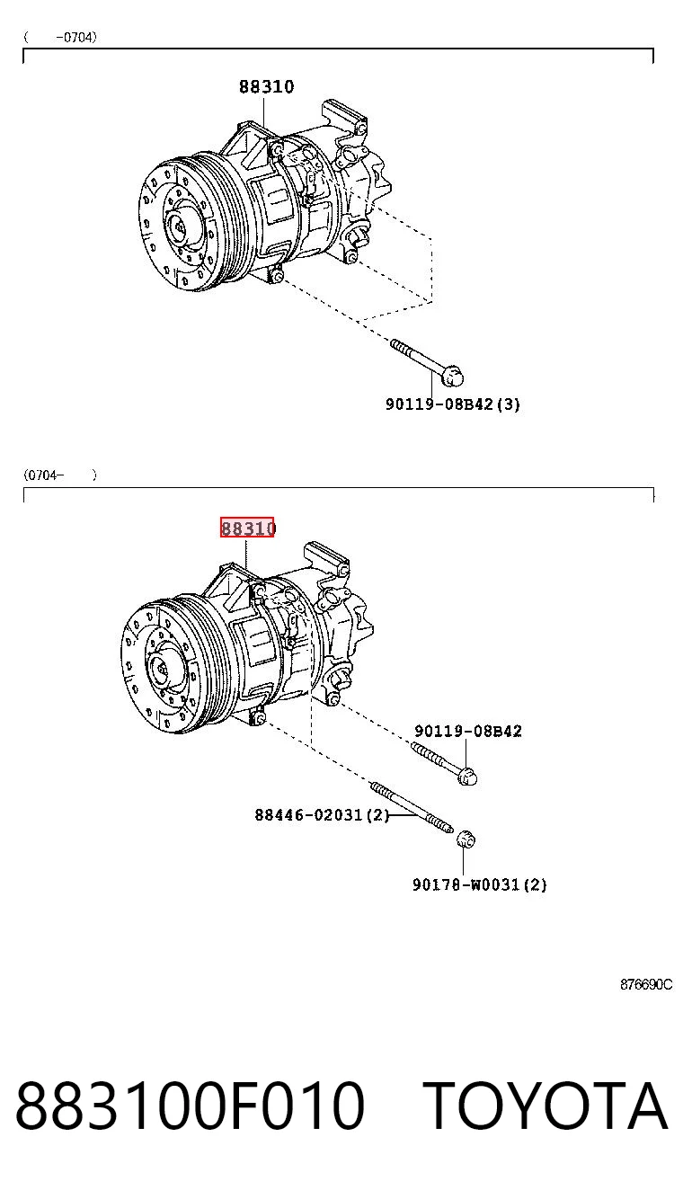 883100F010 Toyota Compresor climatizador