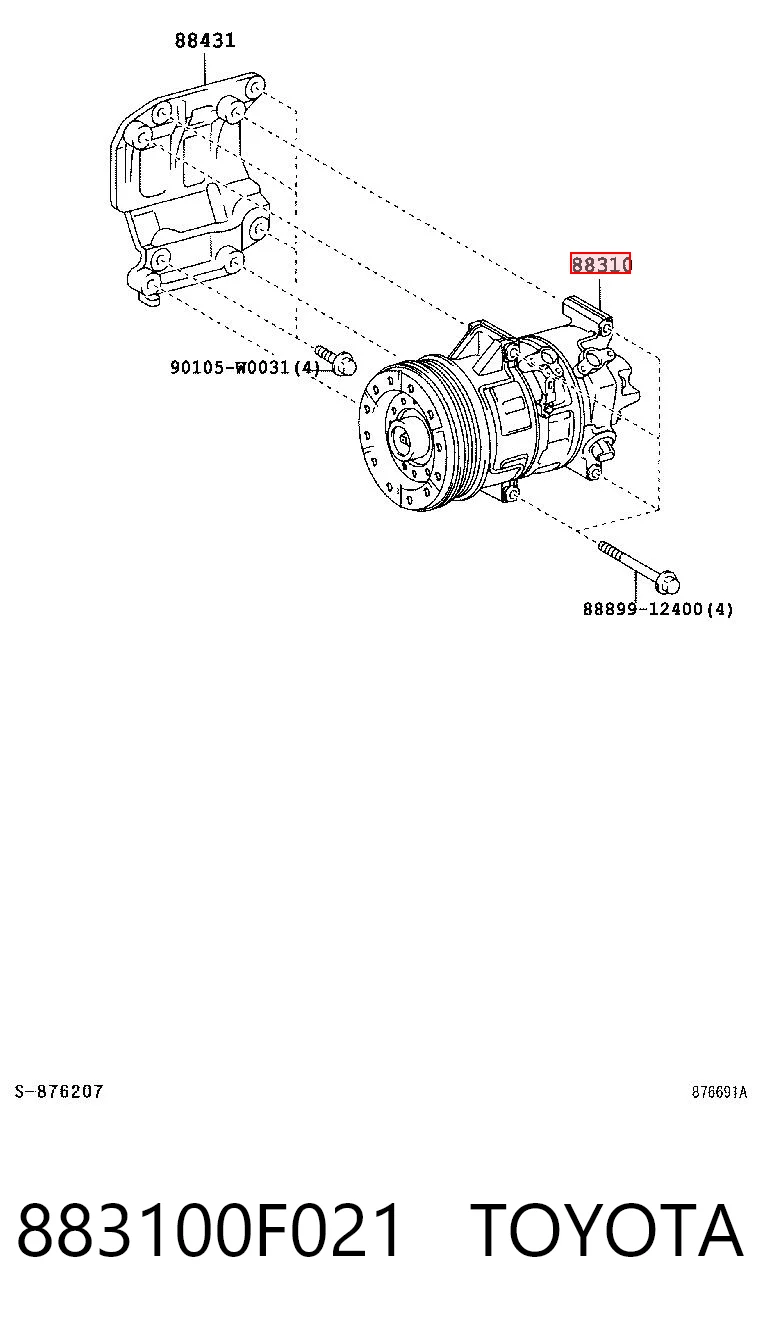 883100F021 Toyota Compresor climatizador