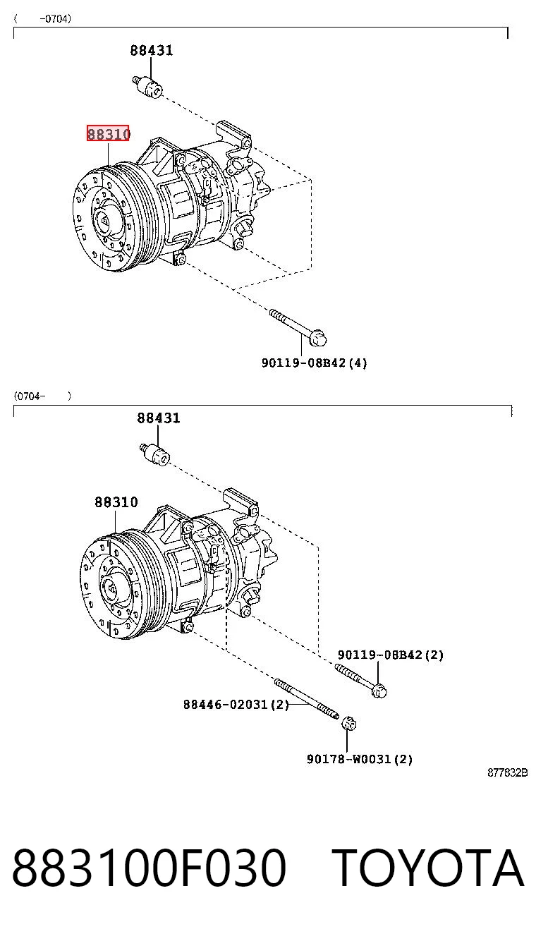 883100F030 Toyota Compresor climatizador