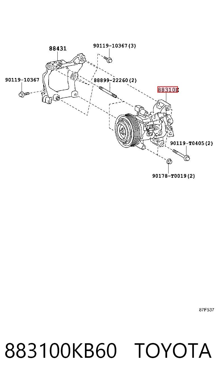Compresor climatizador para Toyota Hilux  GUN12, GUN13