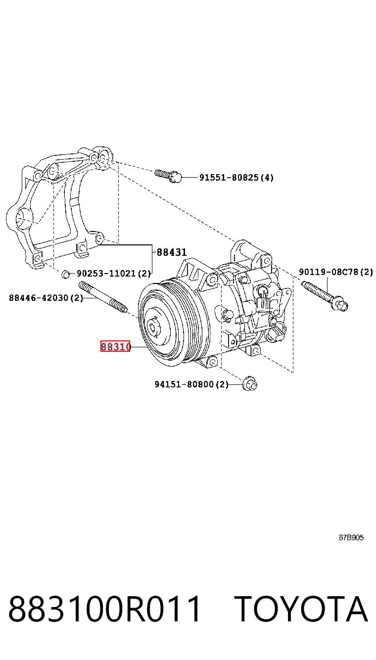 883100R011 Toyota Compresor climatizador
