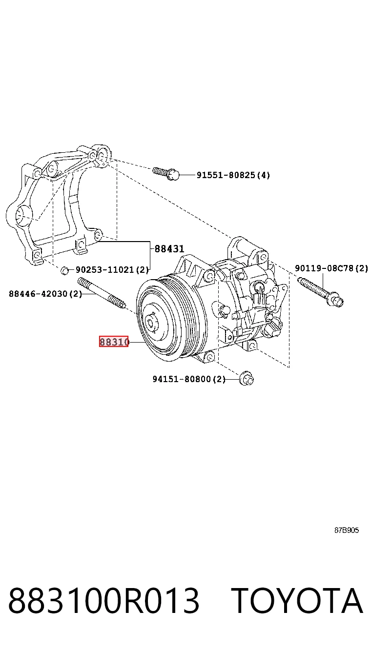 883100R013 Toyota Compresor climatizador