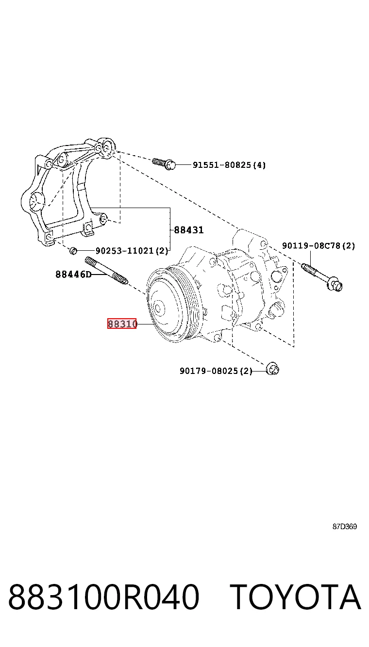 883100R040 Toyota Compresor climatizador