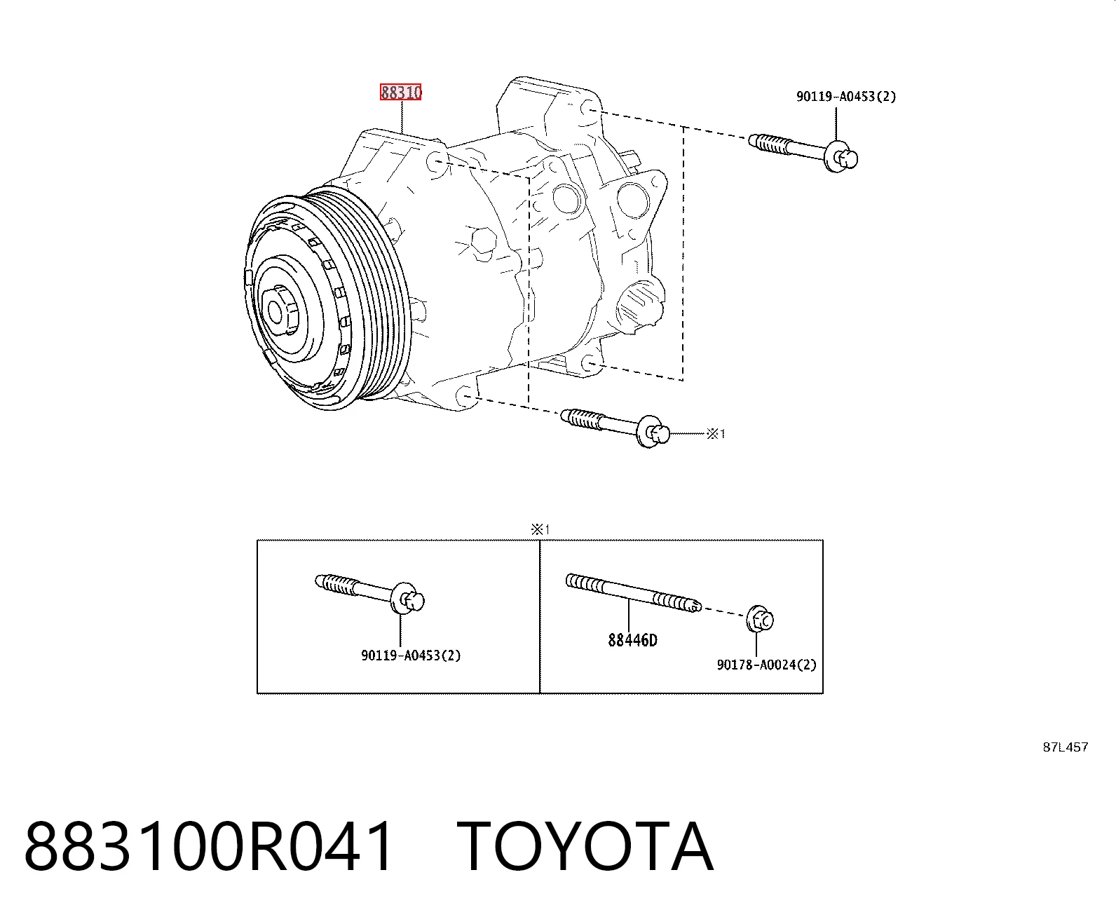 883100R041 Toyota Compresor climatizador