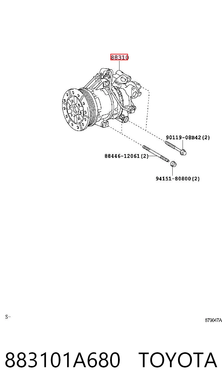 883101A680 Toyota Compresor climatizador