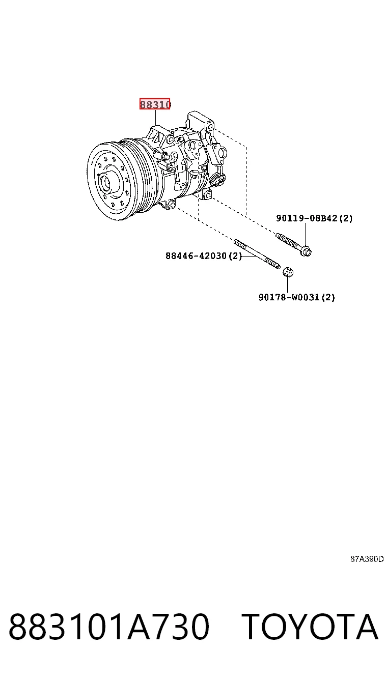 883101A730 Toyota Compresor climatizador