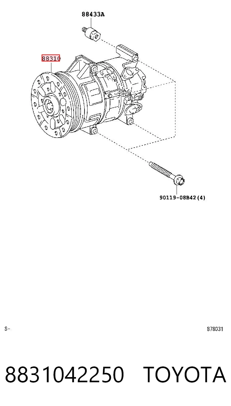 8831042250 Toyota Compresor climatizador