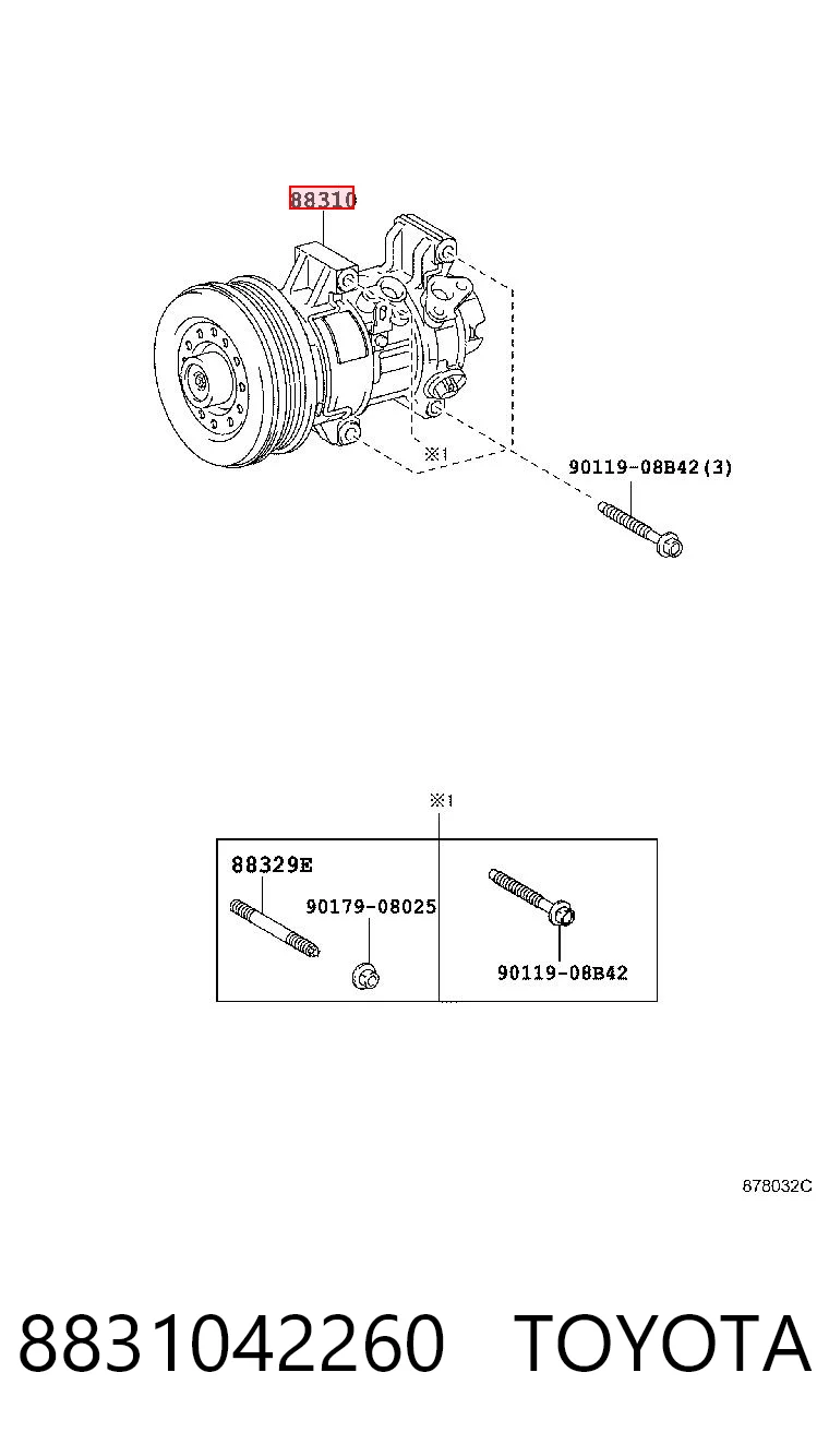 8831042260 Toyota Compresor climatizador