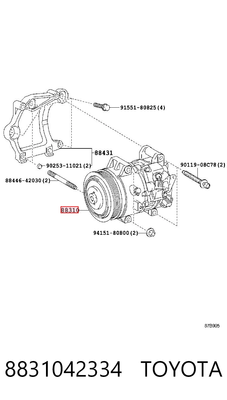 8831042334 Toyota Compresor climatizador