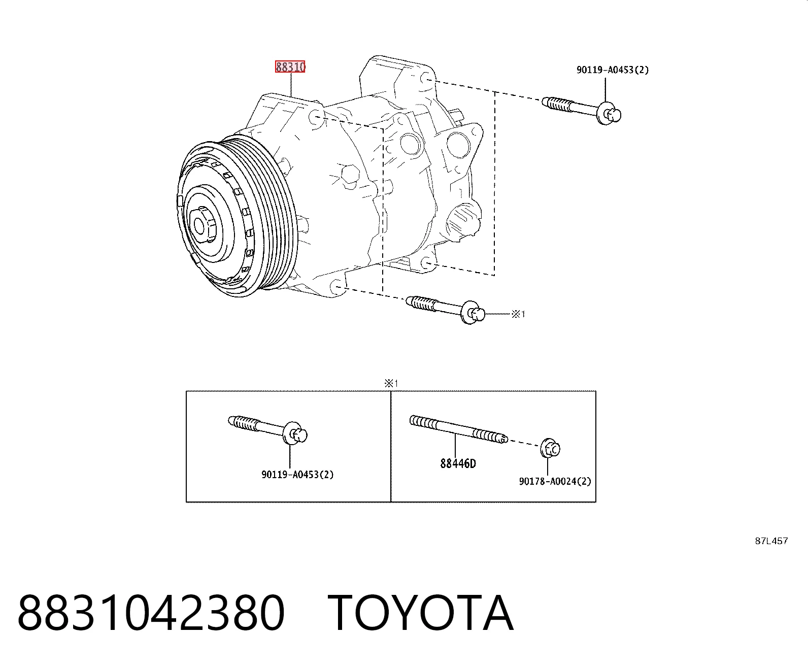 8831042380 Toyota Compresor climatizador