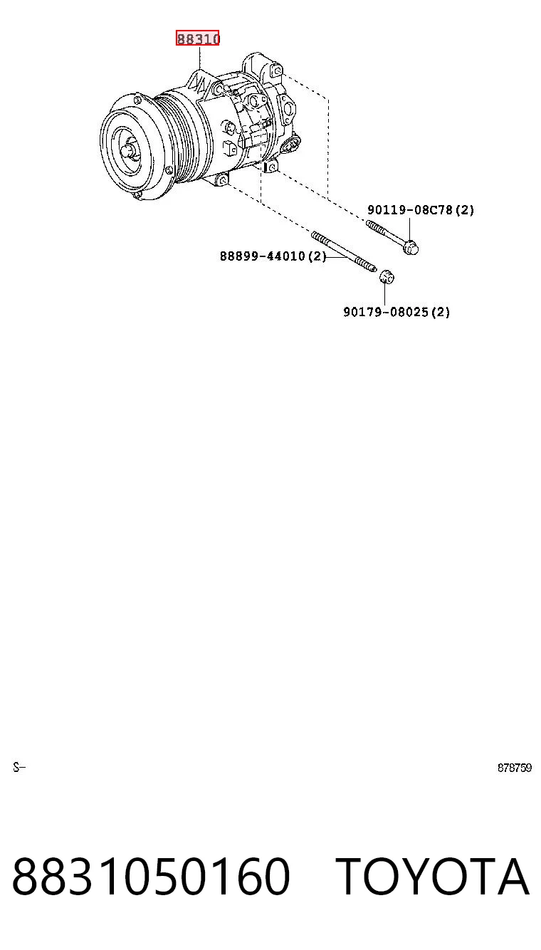 8831050160 Toyota Compresor climatizador