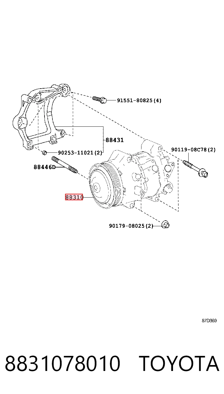 8831078010 Toyota Compresor climatizador