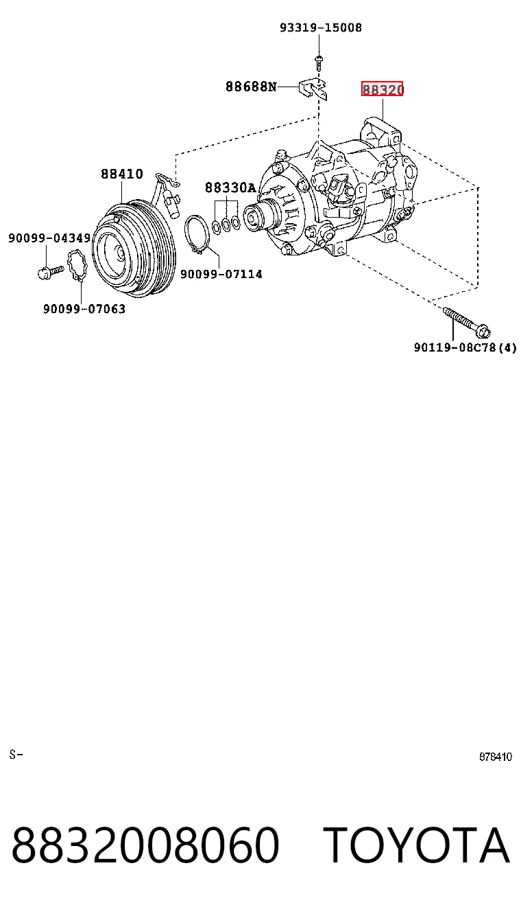8832008060 Toyota Compresor climatizador