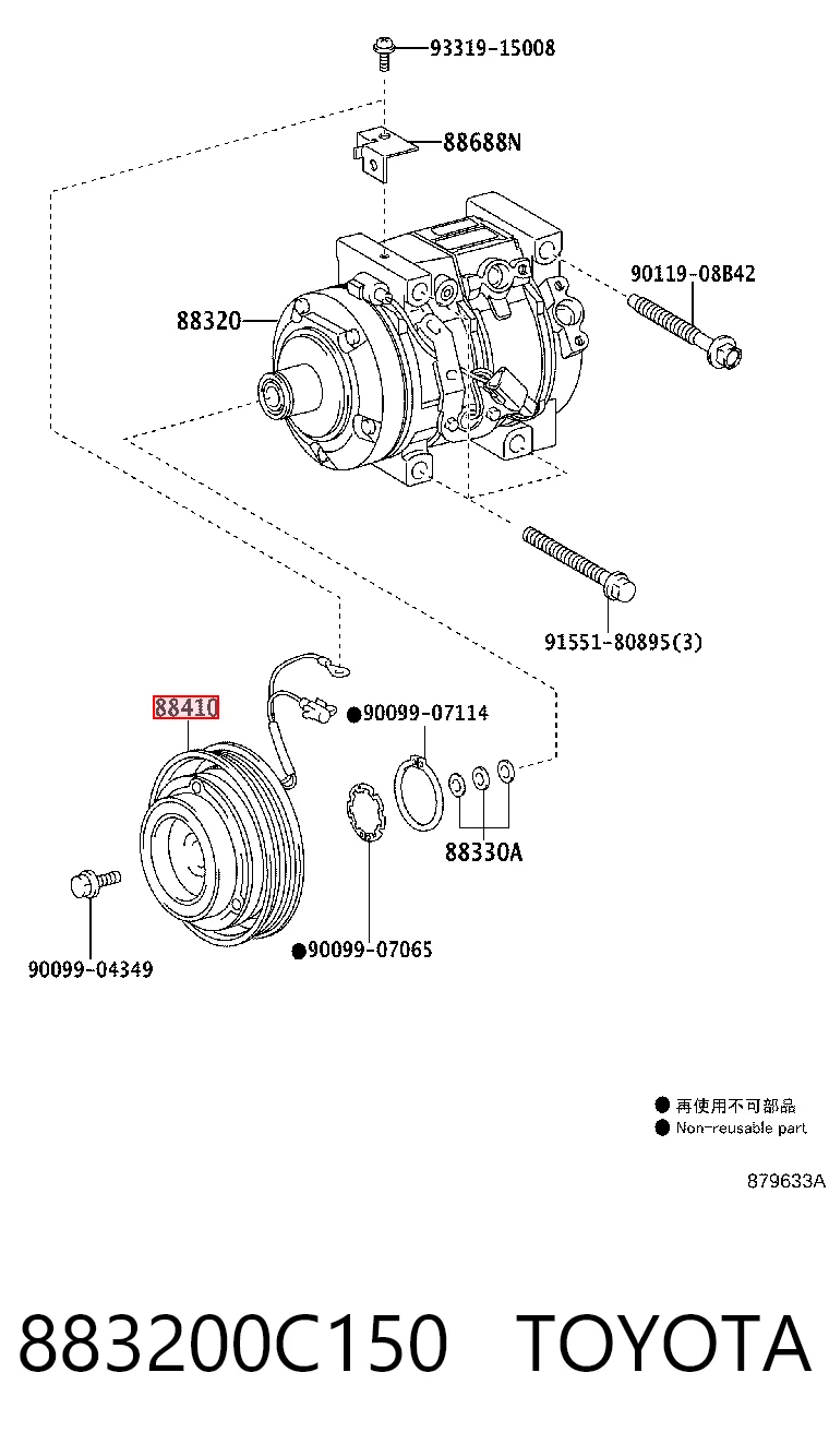 883200C150 Toyota Compresor climatizador