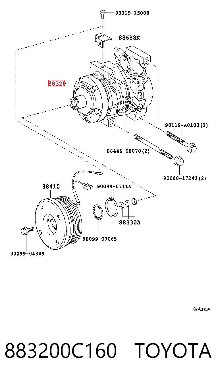 883200C160 Toyota Compresor climatizador
