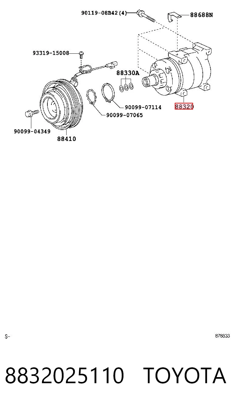 8832025110 Toyota Compresor climatizador