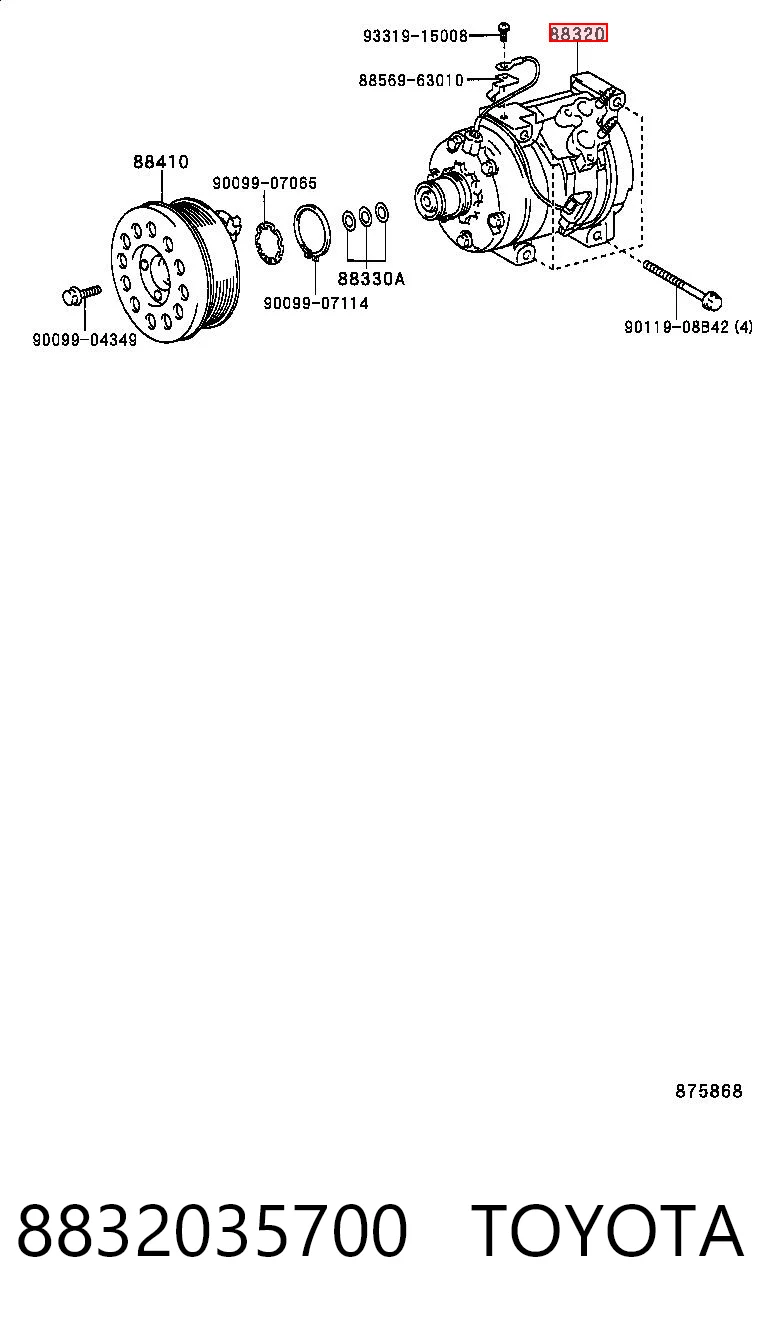 8832035700 Toyota Compresor climatizador