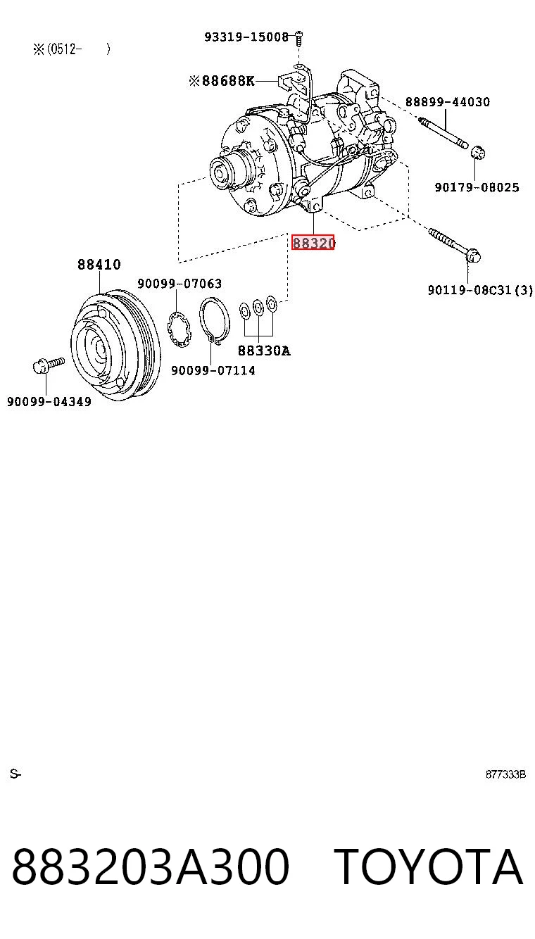 883203A300 Toyota Compresor climatizador