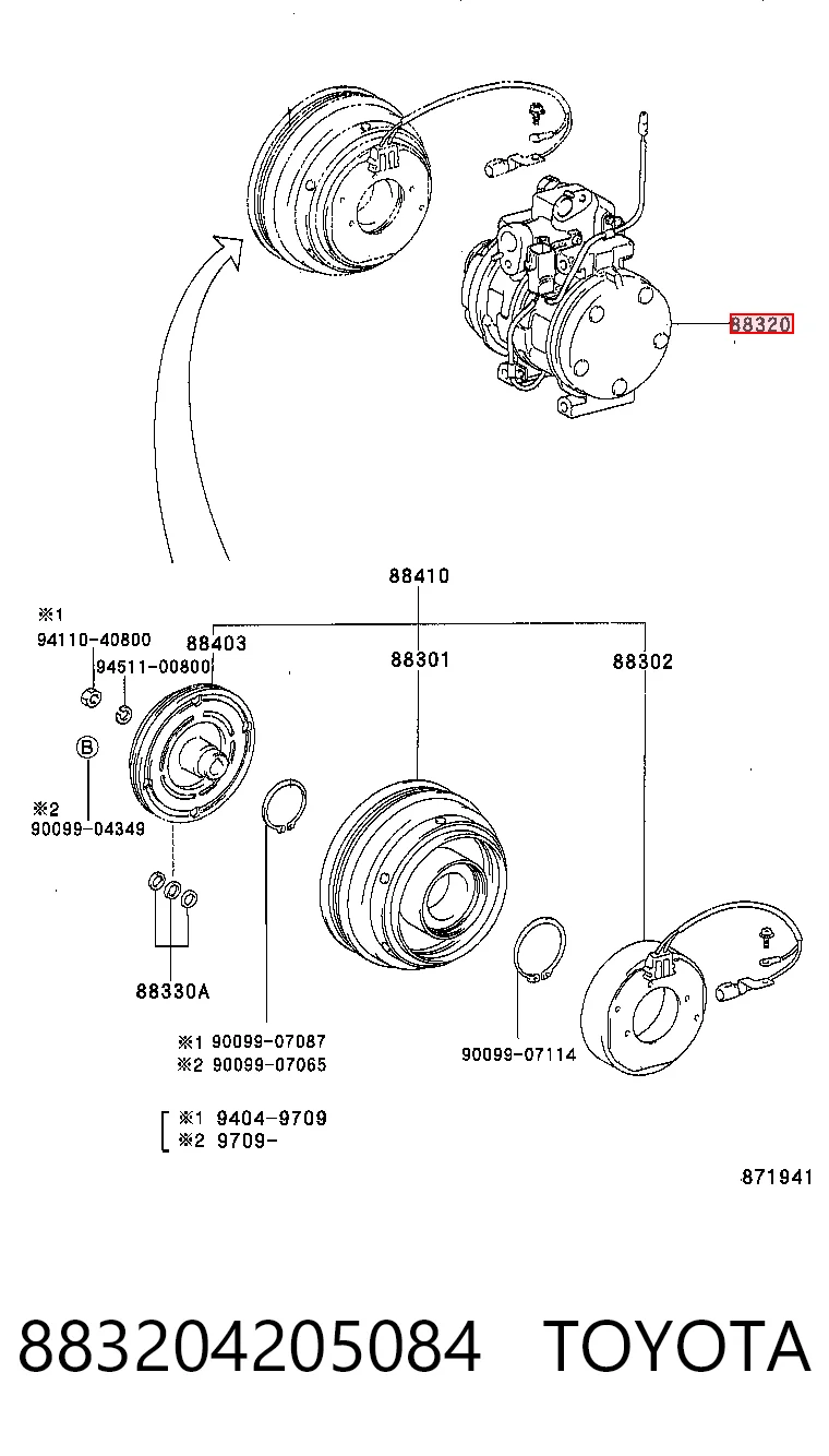 Compresor de aire acondicionado para Toyota RAV4 SXA 10