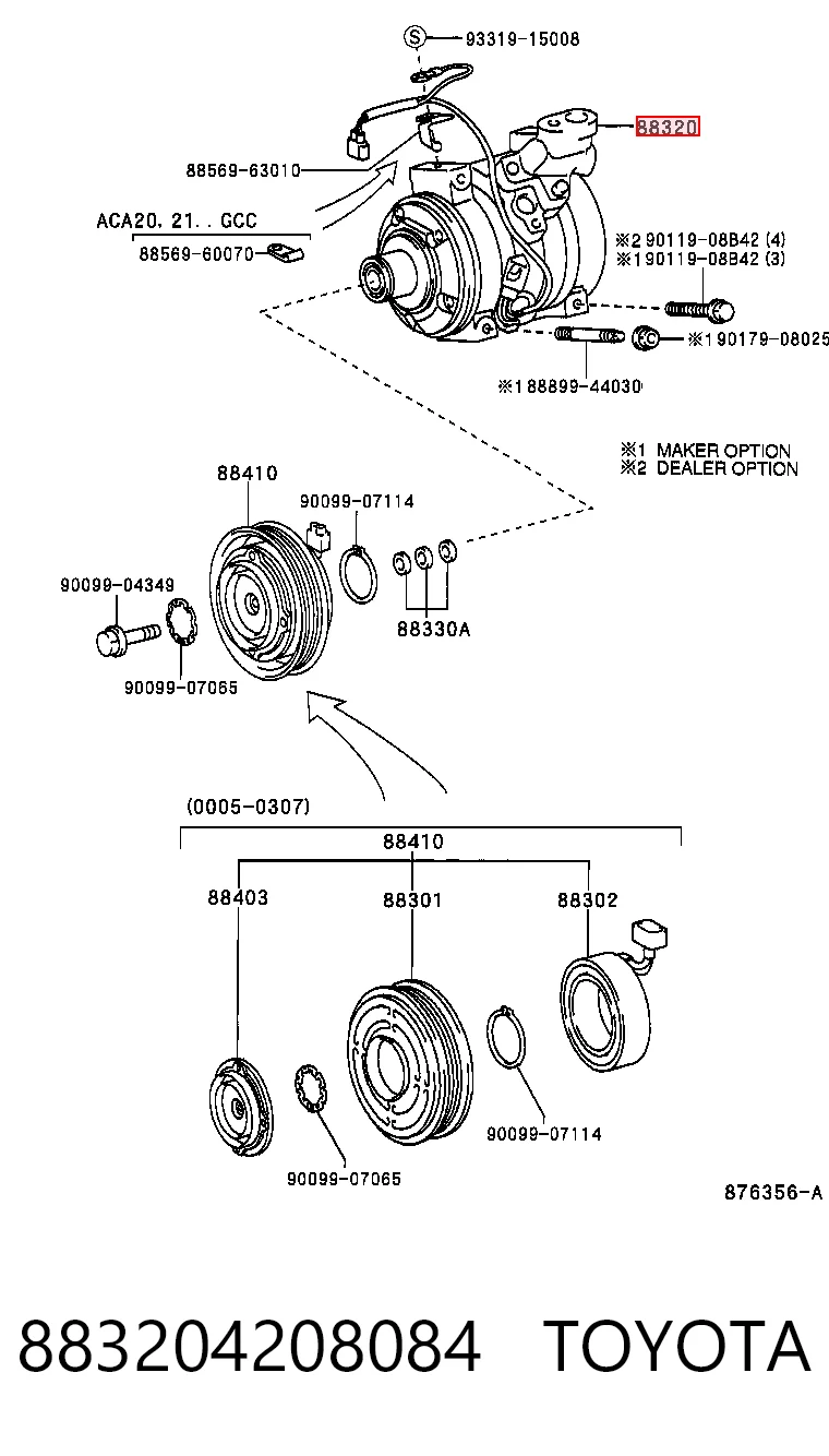 883204208084 Toyota Compresor climatizador