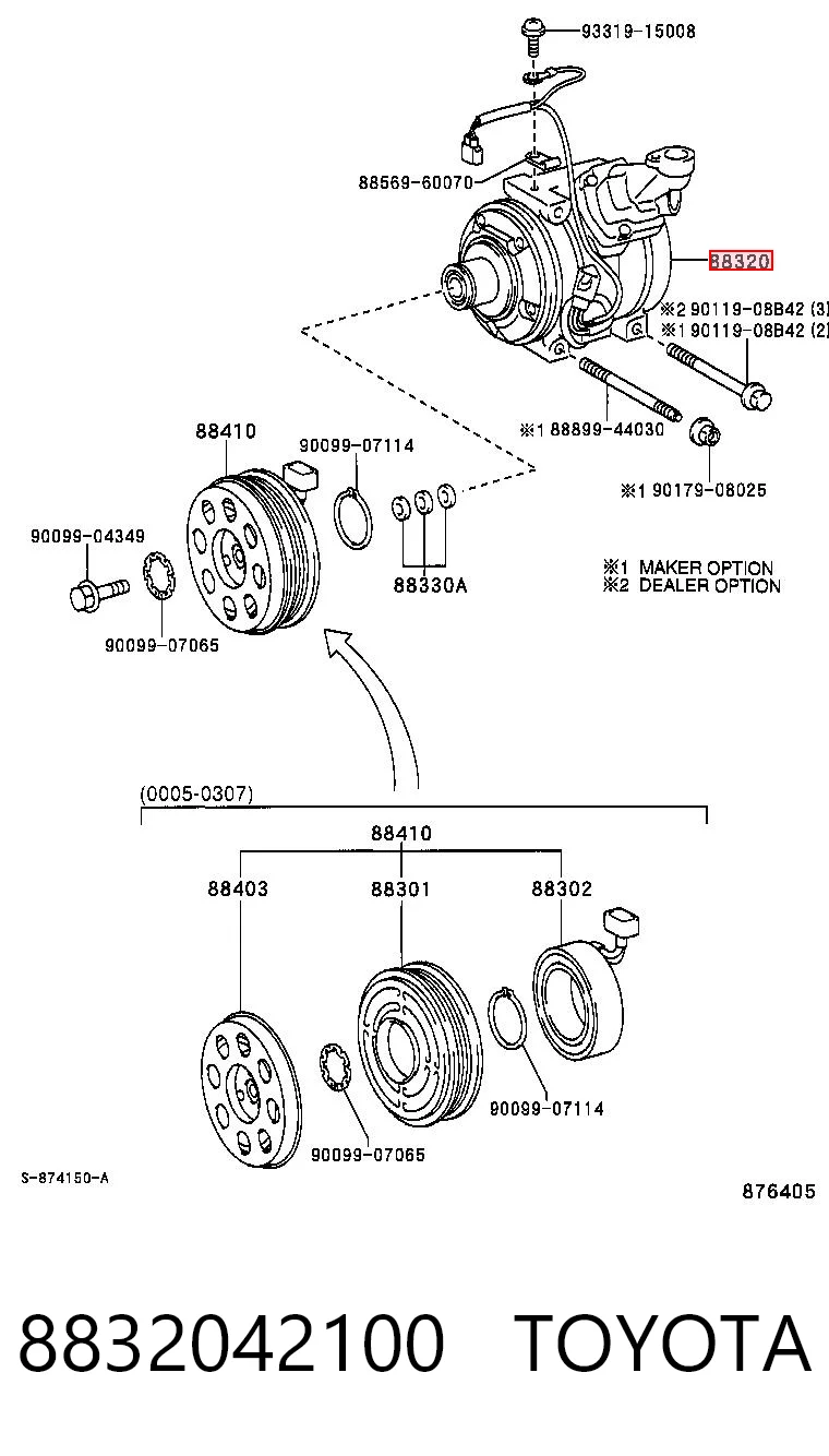 8832042100 Toyota Compresor climatizador