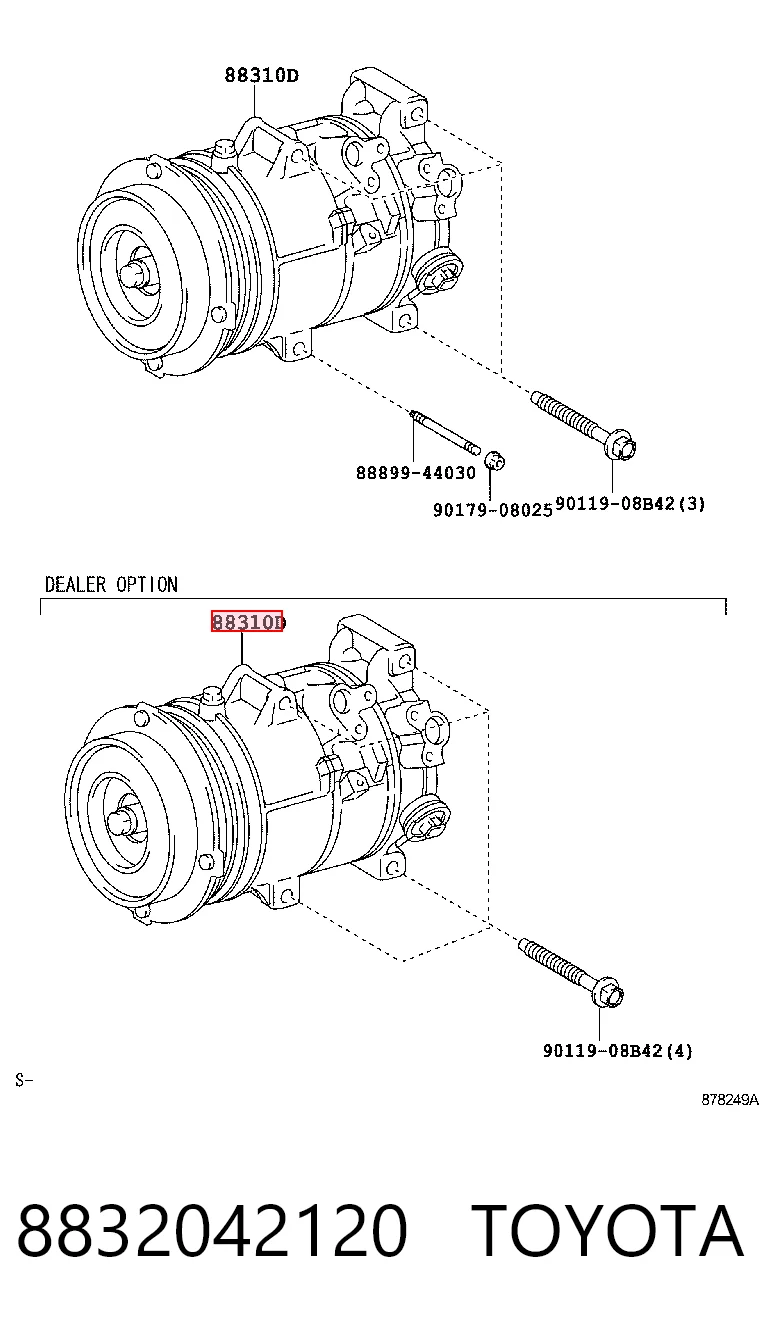8832042120 Toyota Compresor climatizador