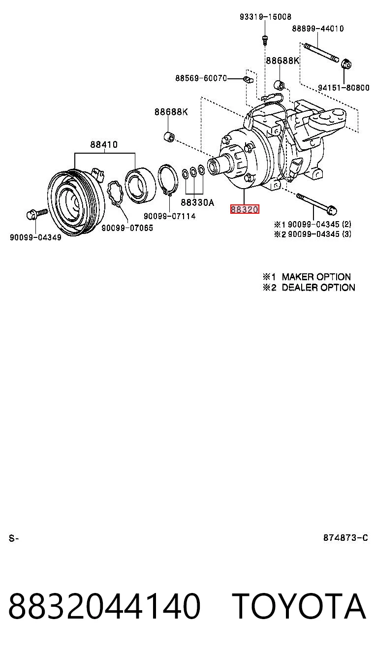 8832044140 Toyota Compresor climatizador