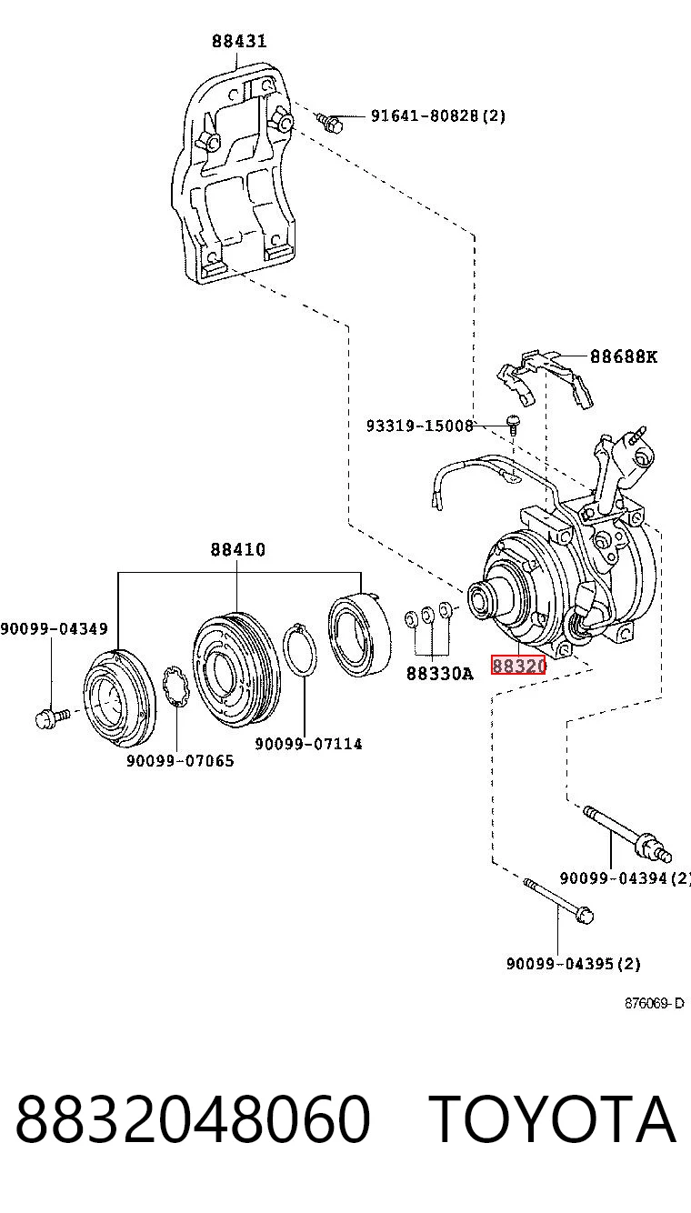 8832048060 Toyota Compresor climatizador
