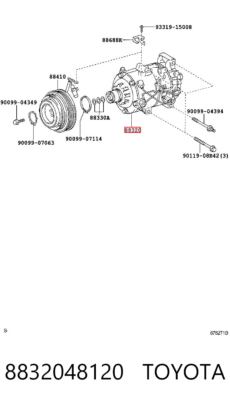 8832048120 Toyota Compresor climatizador