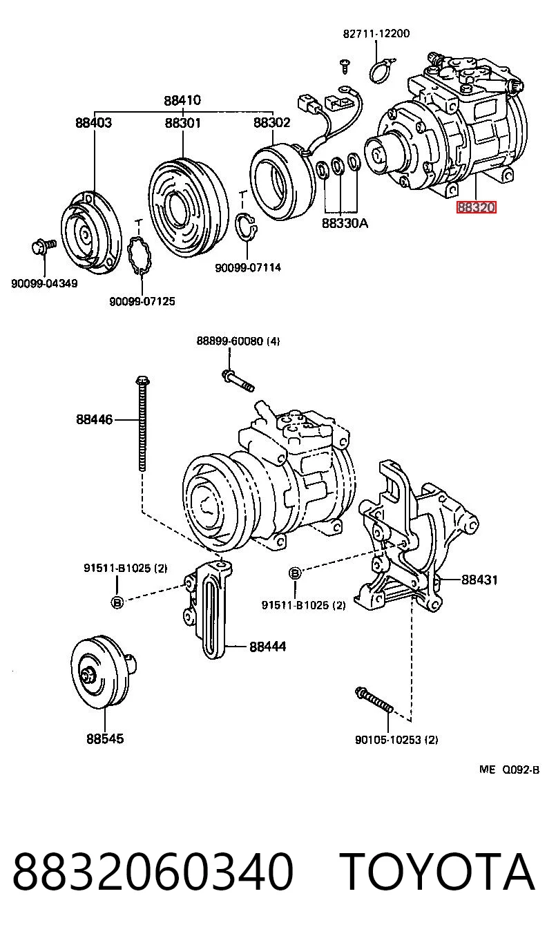 8832060340 Toyota Compresor climatizador