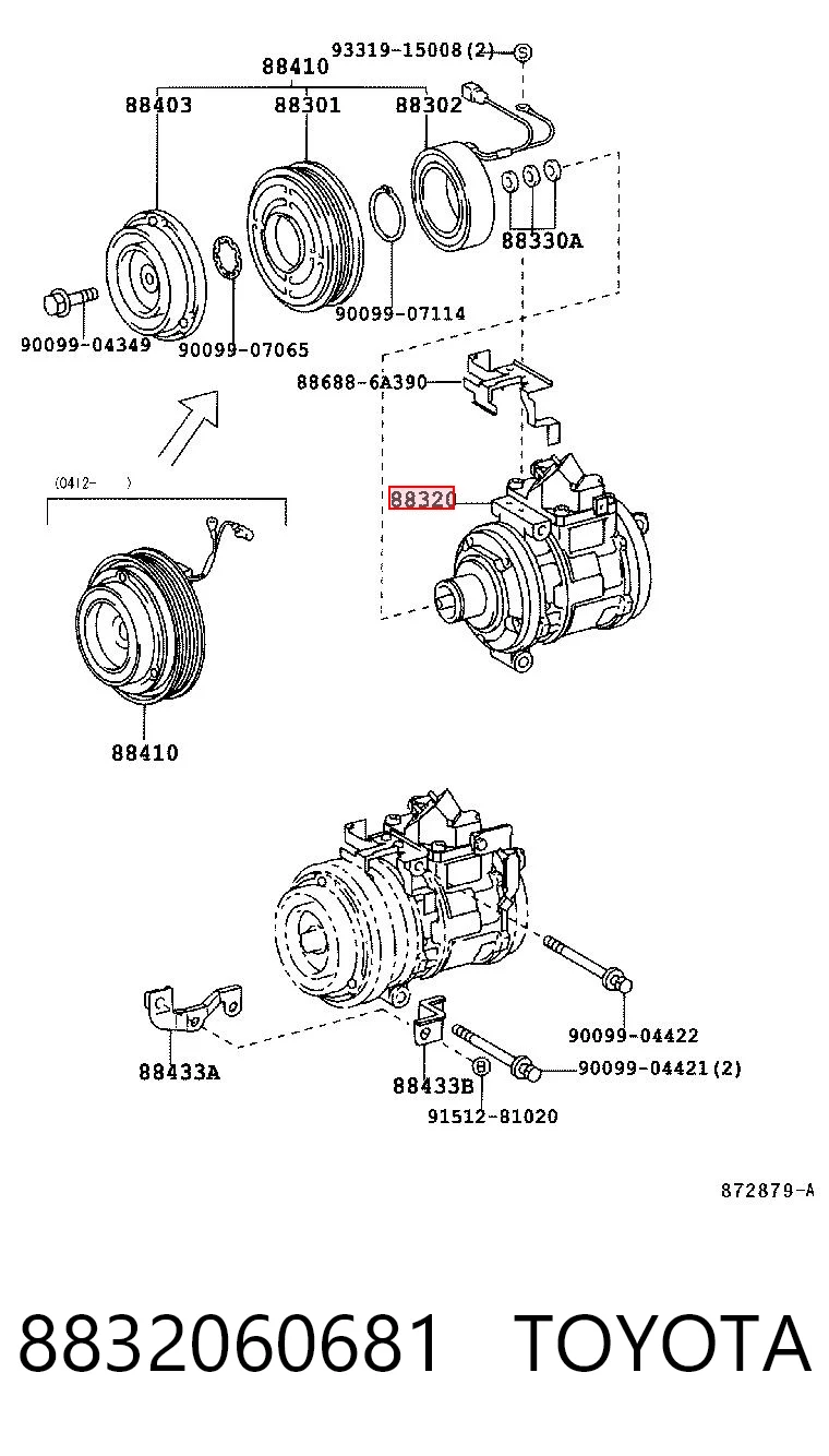 8832060681 Toyota Compresor climatizador
