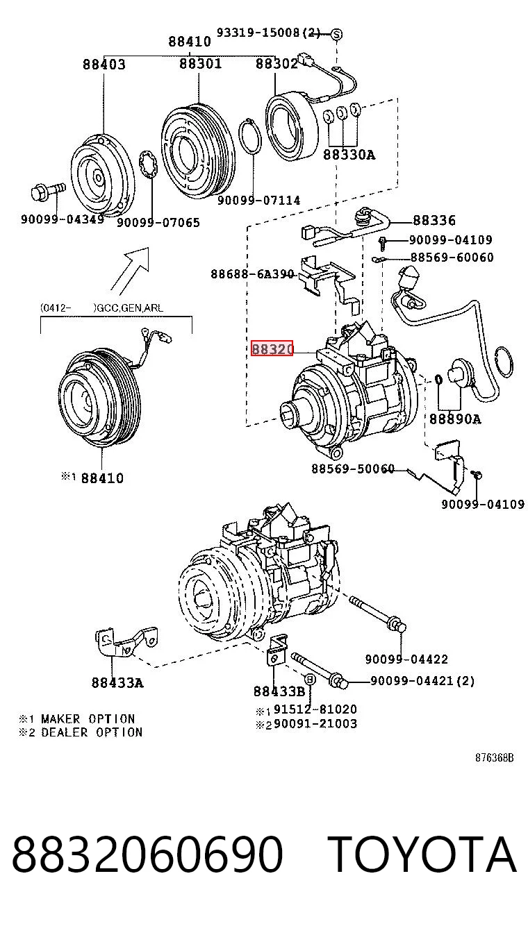 8832060690 Toyota Compresor climatizador