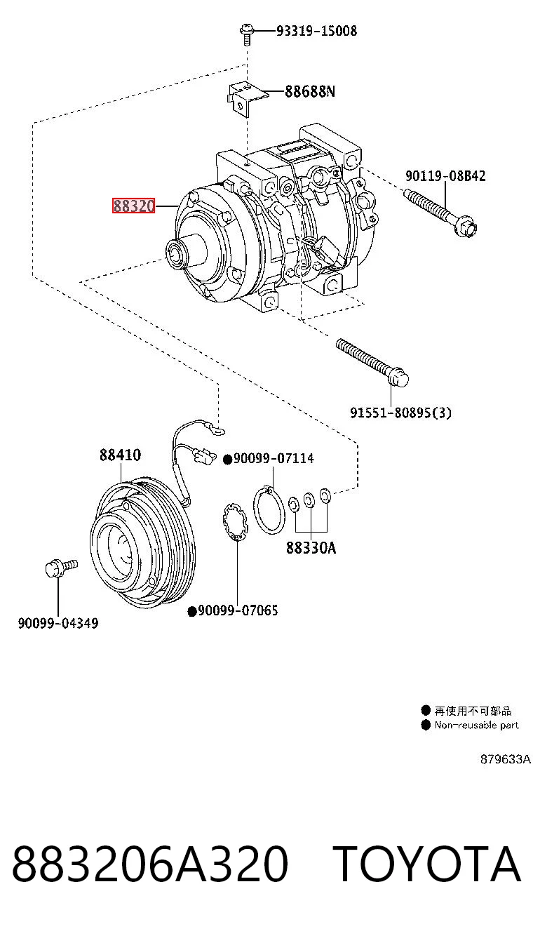 883206A320 Toyota Compresor climatizador