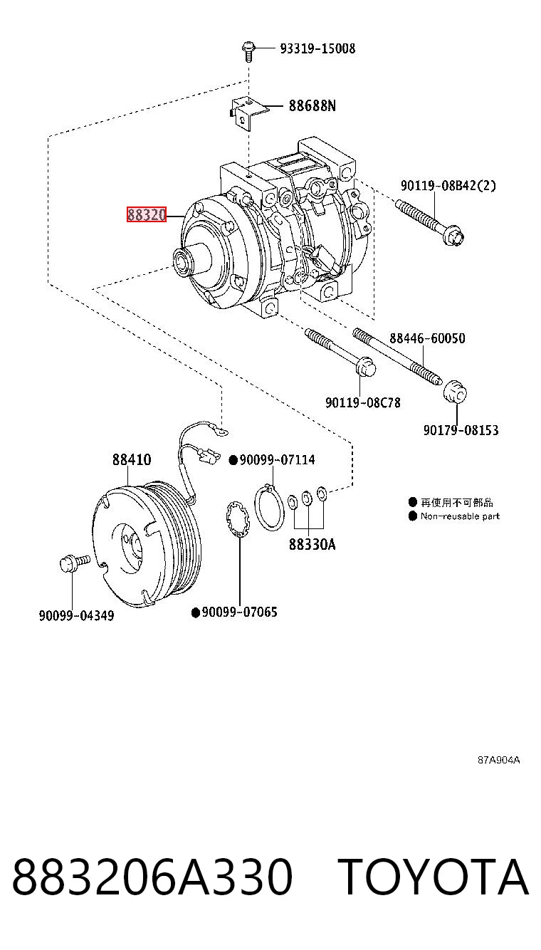 883206A330 Toyota Compresor climatizador