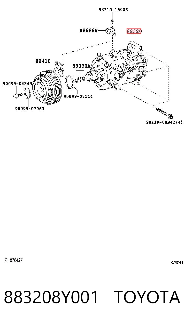 883208Y001 Toyota Compresor climatizador