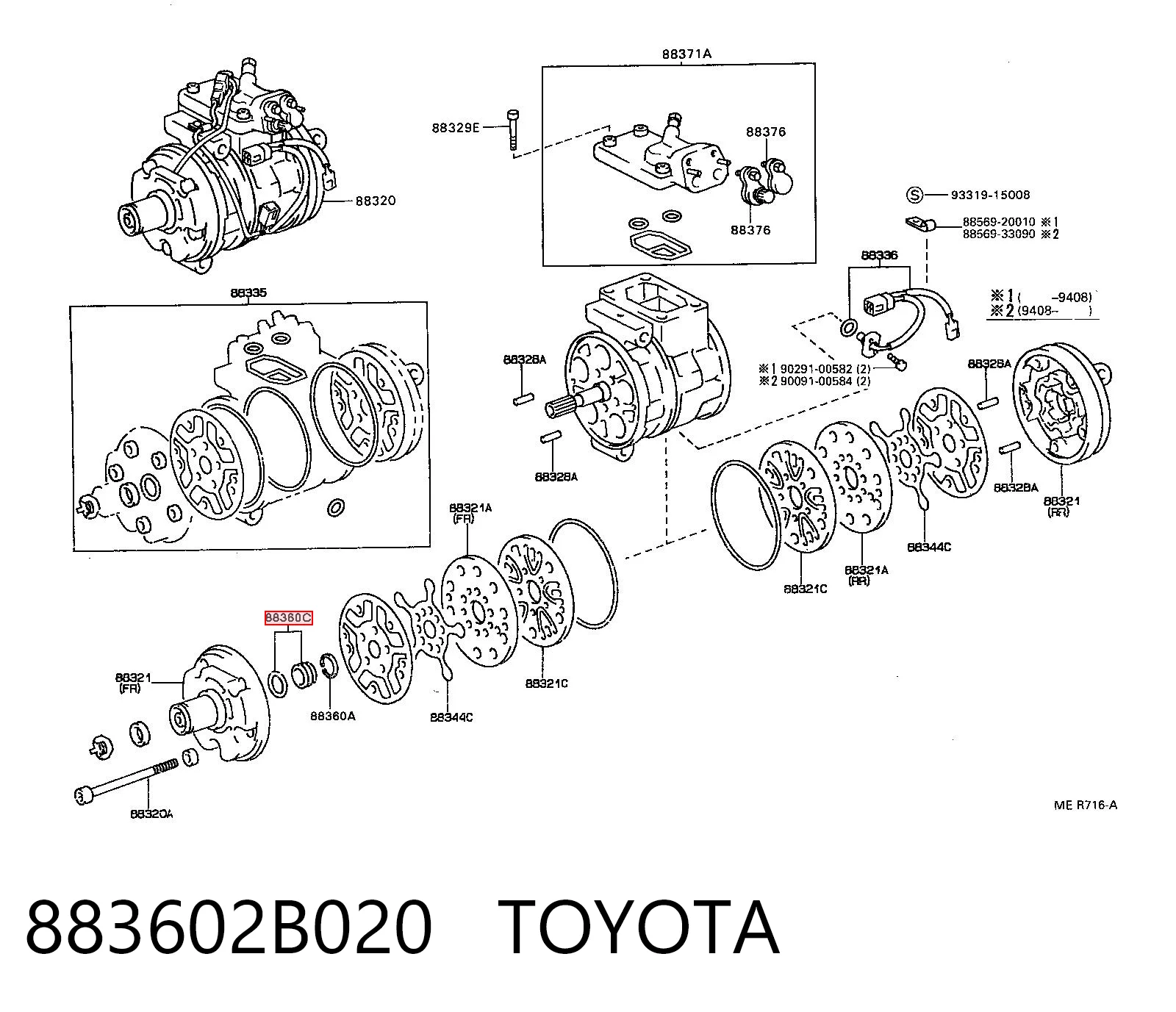 Comprar Kit de reparación de compresor de aire acondicionado Toyota Avensis  T22 a bajo precio