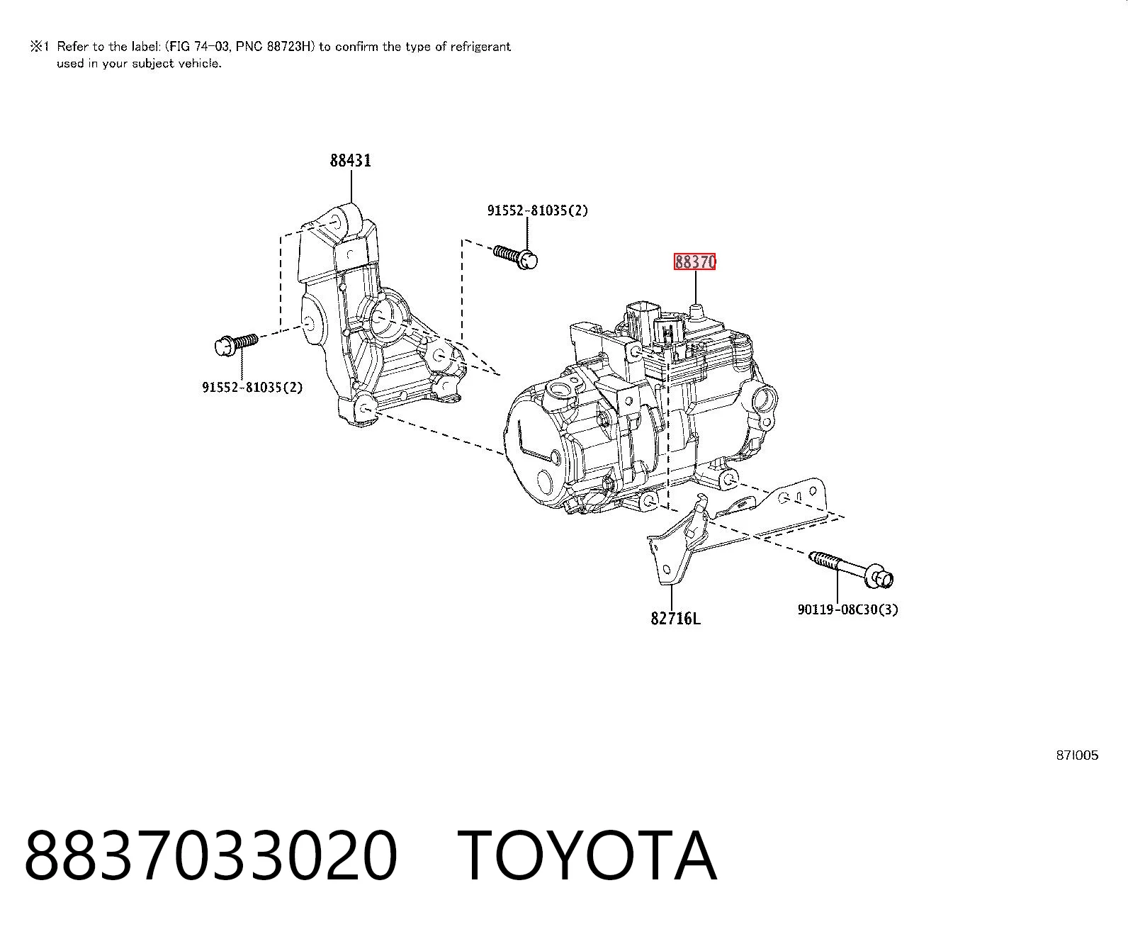 8837033020 Toyota Compresor climatizador