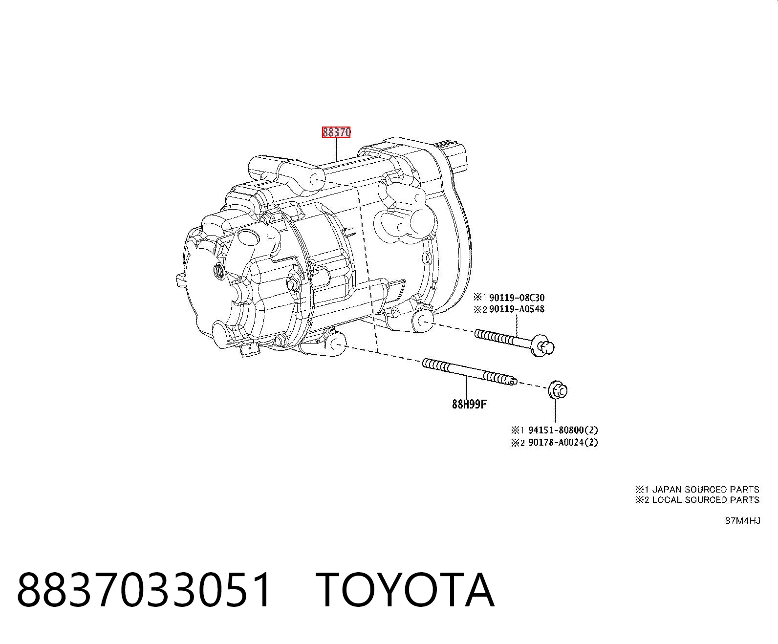 8837033051 Toyota Compresor climatizador