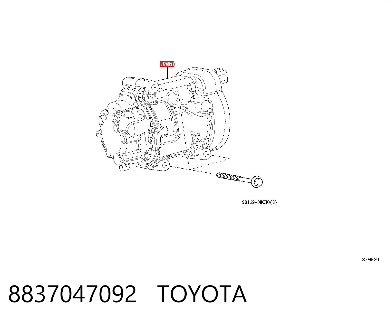 8837047092 Toyota Compresor climatizador