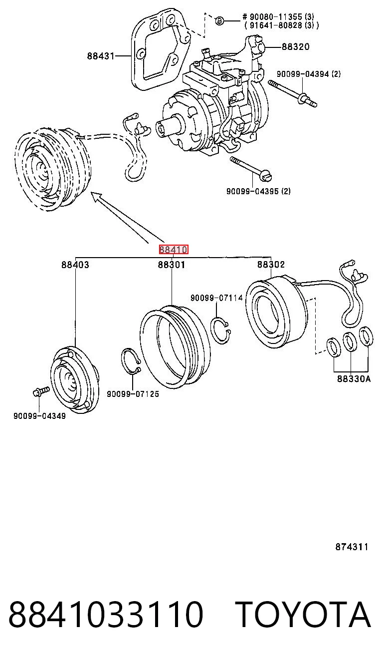 Comprar Embrague (bobina magnética) del compresor de aire acondicionado Toyota Camry V20 a bajo precio