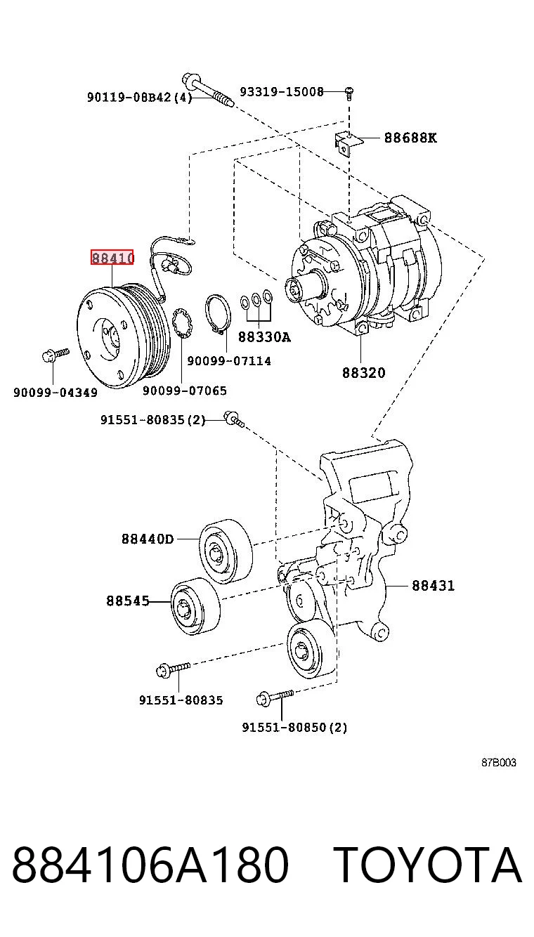 Comprar Embrague (bobina magnética) del compresor de aire acondicionado Toyota Land Cruiser J150 a bajo precio