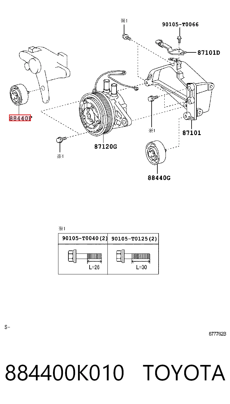 884400K010 Toyota Polea guía correa poli V