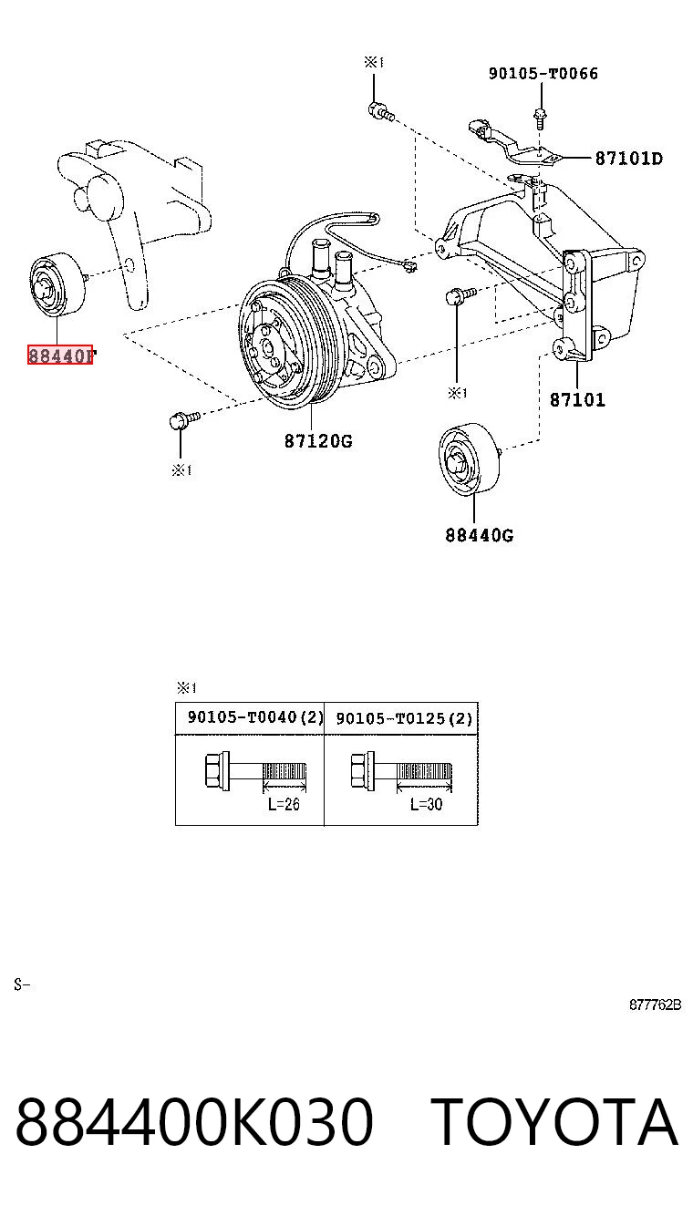 884400K030 Toyota Polea guía correa poli V