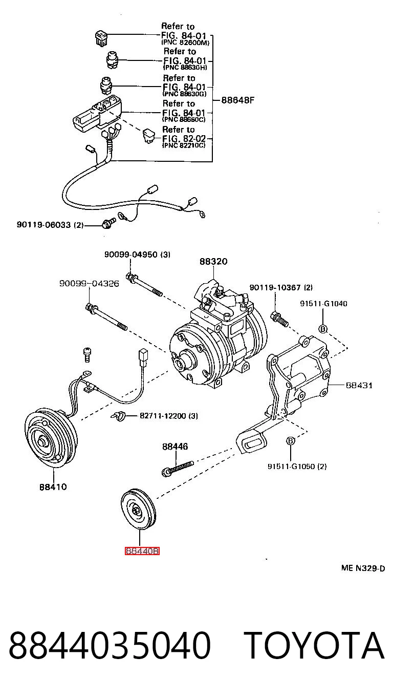 8844035040 Toyota Polea guía correa poli V