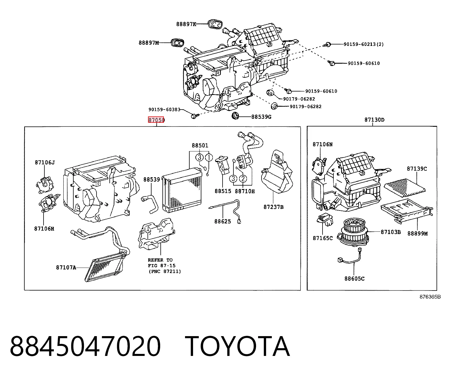 8845047020 Toyota Radiador de aire acondicionado