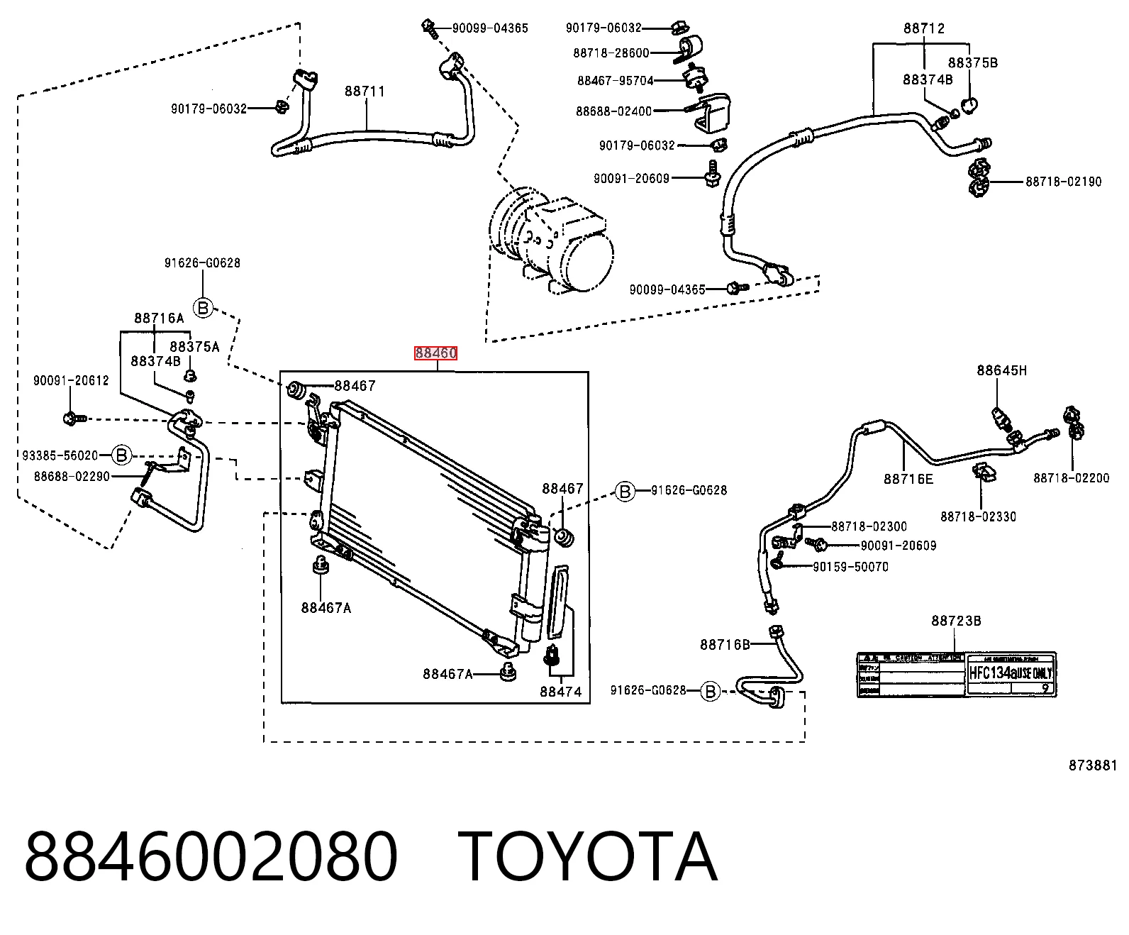  Condensador aire acondicionado Toyota Corolla 